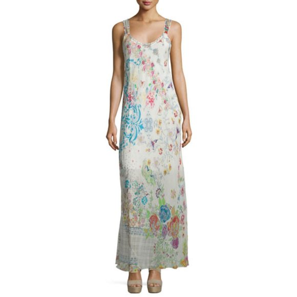 Johnny Was Dresses & Skirts - Johnny Was Blossom Maxi Dress Multi Print Sleeveless Lined Ankle Multicolor